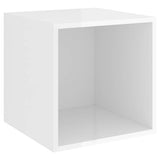 Wall Cabinets 4 pcs High Gloss White 37x37x37 cm Engineered Wood - Close-Up Angle
