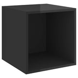 Wall Cabinets 4 pcs High Gloss Black 37x37x37 cm Engineered Wood