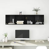 Wall Cabinets 4 pcs High Gloss Black 37x37x37 cm Engineered Wood