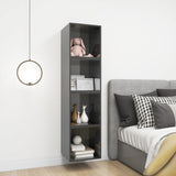 Wall Cabinet High Gloss Grey 37x37x37 cm Engineered Wood - Close-Up Angle