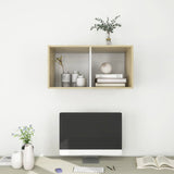Wall-mounted TV Cabinet Sonoma Oak and White 37x37x72 cm Engineered Wood - Rear View