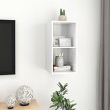 Wall-mounted TV Cabinet High Gloss White 37x37x72 cm Engineered Wood - Rear View