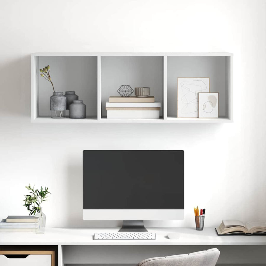 Wall-mounted TV Cabinet White 37x37x107 cm Engineered Wood