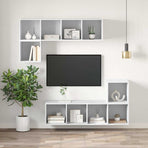 Wall-mounted TV Cabinet White 37x37x107 cm Engineered Wood