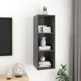 Wall-mounted TV Cabinet Grey 37x37x107 cm Engineered Wood - Rear View