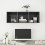 Wall-mounted TV Cabinet Grey 37x37x107 cm Engineered Wood - Close-Up Angle
