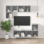 Wall-mounted TV Cabinet Concrete Grey 37x37x107 cm