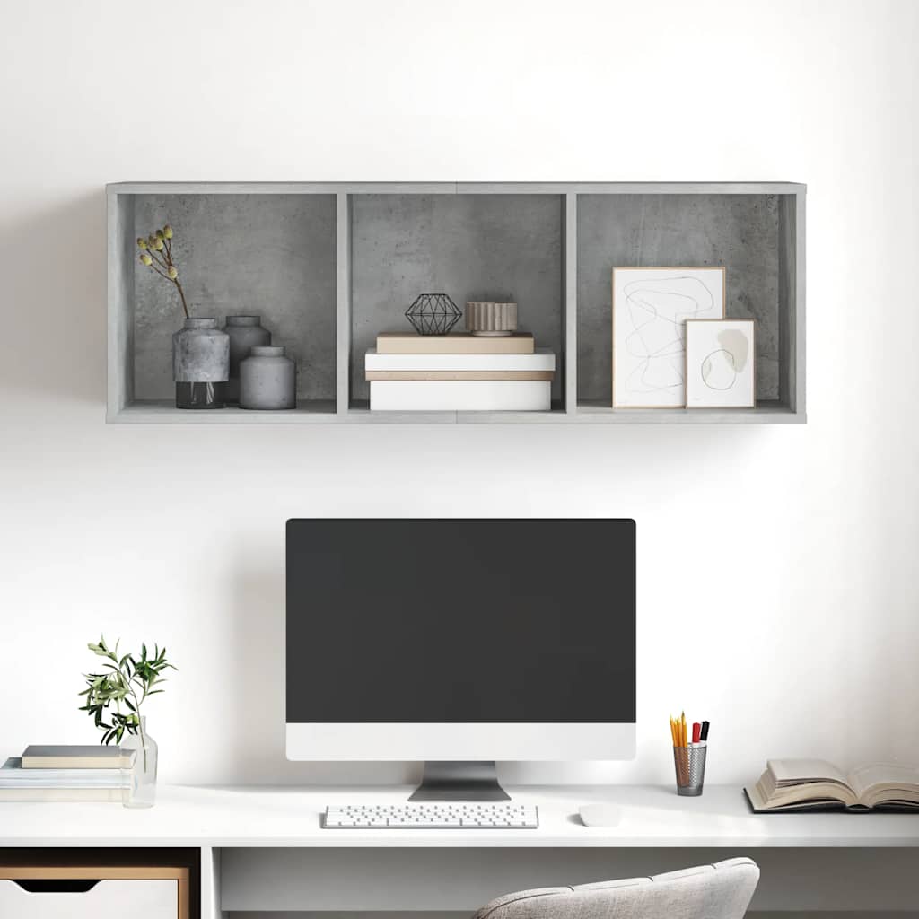 Wall-mounted TV Cabinet Concrete Grey 37x37x107 cm Engineered Wood