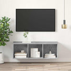 Wall-mounted TV Cabinet Concrete Grey 37x37x107 cm