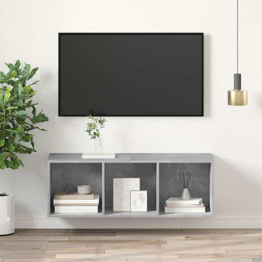 Wall-mounted TV Cabinet Concrete Grey 37x37x107 cm