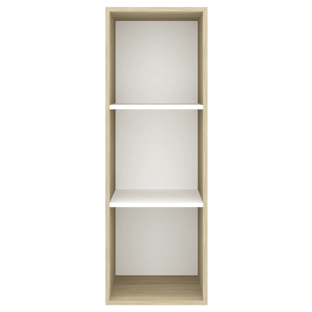 Wall-mounted TV Cabinet Sonoma Oak and White 37x37x107 cm Engineered Wood