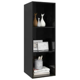 Wall-mounted TV Cabinet High Gloss Black 37x37x107 cm Engineered Wood - Side View