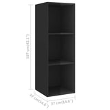 Wall-mounted TV Cabinet High Gloss Black 37x37x107 cm Engineered Wood