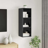 Wall-mounted TV Cabinet High Gloss Grey 37x37x107 cm Engineered Wood