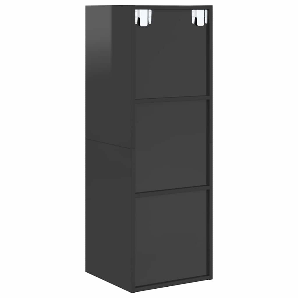 Wall-mounted TV Cabinet High Gloss Grey 37x37x107 cm Engineered Wood