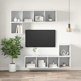 Wall-mounted TV Cabinet White 37x37x142.5 cm Engineered Wood - 45-Degree Angle