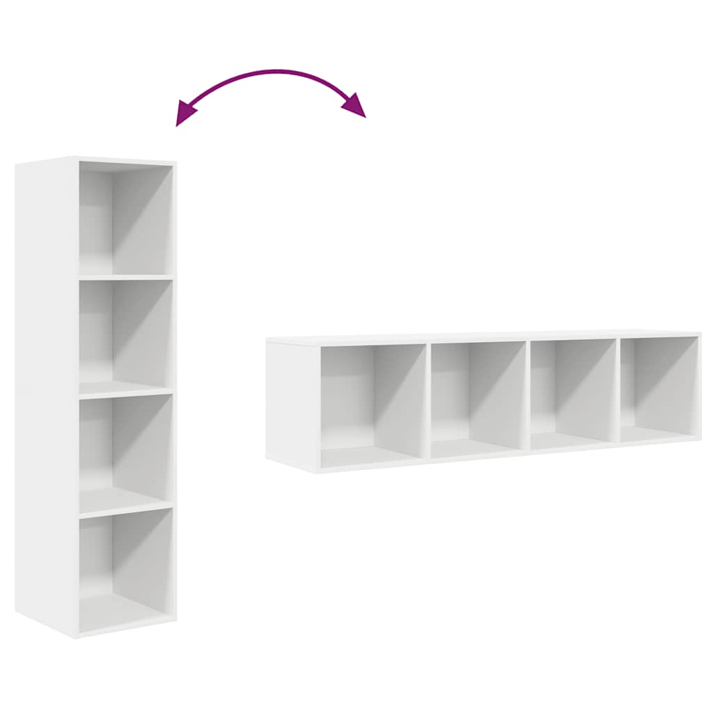 Wall-mounted TV Cabinet White 37x37x142.5 cm Engineered Wood