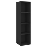 Wall-mounted TV Cabinet Black 37x37x142.5 cm Engineered Wood - Front View