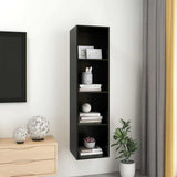 Wall-mounted TV Cabinet Black 37x37x142.5 cm Engineered Wood - Rear View