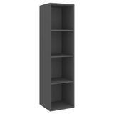 Wall-mounted TV Cabinet Grey 37x37x142.5 cm Engineered Wood - Front View