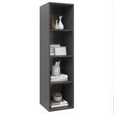 Wall-mounted TV Cabinet Grey 37x37x142.5 cm Engineered Wood - Side View