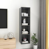 Wall-mounted TV Cabinet Grey 37x37x142.5 cm Engineered Wood - Rear View