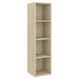 Wall-mounted TV Cabinet Sonoma Oak 37x37x142.5 cm Engineered Wood - Front View