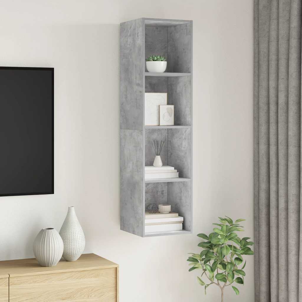 Wall-mounted TV Cabinet Concrete Grey 37x37x142.5 cm Engineered Wood