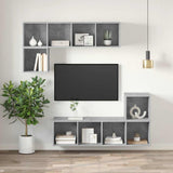 Wall-mounted TV Cabinet Concrete Grey 37x37x142.5 cm Engineered Wood