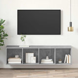 Wall-mounted TV Cabinet Concrete Grey 37x37x142.5 cm Engineered Wood