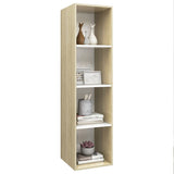 Wall-mounted TV Cabinet Sonoma Oak and White 37x37x142.5 cm Engineered Wood - Side View
