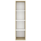 Wall-mounted TV Cabinet Sonoma Oak and White 37x37x142.5 cm Engineered Wood - Top-Down View