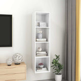 Wall-mounted TV Cabinet High Gloss White 37x37x142.5 cm Engineered Wood - Close-Up Angle