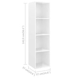 Wall-mounted TV Cabinet High Gloss White 37x37x142.5 cm Engineered Wood - Extra Image