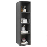 Wall-mounted TV Cabinet High Gloss Grey 37x37x142.5 cm Engineered Wood - Side View