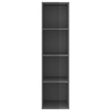 Wall-mounted TV Cabinet High Gloss Grey 37x37x142.5 cm Engineered Wood - Top-Down View