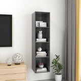 Wall-mounted TV Cabinet High Gloss Grey 37x37x142.5 cm Engineered Wood - Close-Up Angle
