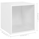 TV Cabinet White 37x35x37 cm Engineered Wood - Extra Image