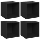 TV Cabinets 4 pcs Black 37x35x37 cm Engineered Wood