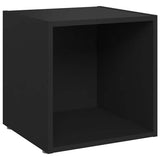TV Cabinets 4 pcs Black 37x35x37 cm Engineered Wood - Side View