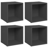 TV Cabinets 4 pcs Grey 37x35x37 cm Engineered Wood - Front View