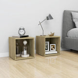 TV Cabinet Sonoma Oak 37x35x37 cm Engineered Wood - Low Angle