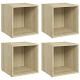 TV Cabinets 4 pcs Sonoma Oak 37x35x37 cm Engineered Wood - Front View