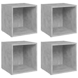 TV Cabinets 4 pcs Concrete Grey 37x35x37 cm Engineered Wood - Front View