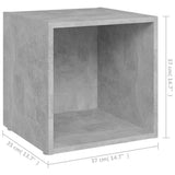 TV Cabinets 4 pcs Concrete Grey 37x35x37 cm Engineered Wood