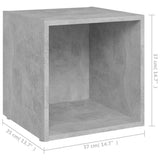 TV Cabinets 4 pcs Concrete Grey 37x35x37 cm Engineered Wood - Low Angle