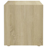 TV Cabinet White and Sonoma Oak 37x35x37 cm Engineered Wood - Top-Down View