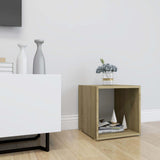 TV Cabinet White and Sonoma Oak 37x35x37 cm Engineered Wood - Close-Up Angle