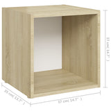 TV Cabinets 2 pcs White and Sonoma Oak 37x35x37 cm Engineered Wood - Extra Image
