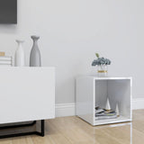 TV Cabinet High Gloss White 37x35x37 cm Engineered Wood - Close-Up Angle